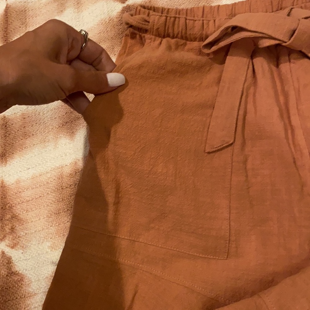Rust High Waisted Shorts - Picture 2 of 6
